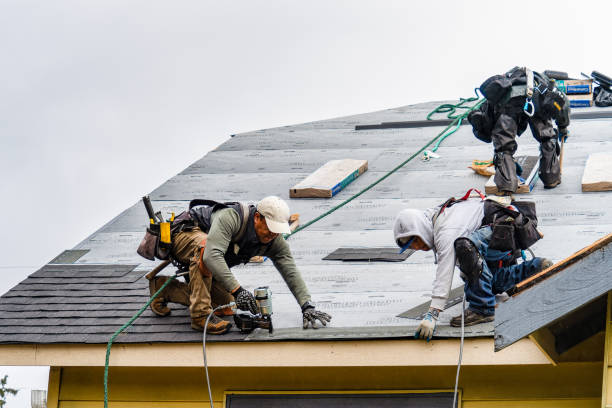 Professional Gutter Installation technician working in Harper, TX